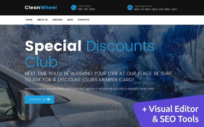 Responsive CleanWheel - Car Wash Moto Cms 3 #59483
