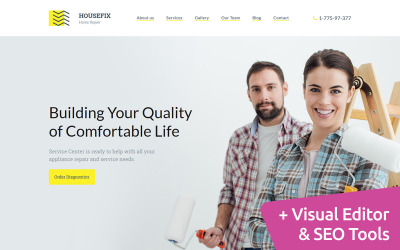 Responsivt Housefix - Home Repairs Premium Moto CMS 3-mall #59468