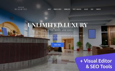 Responzivní Moto CMS 3 šablona "Resortex - Hotels Premium Moto CMS 3 Template" #59458