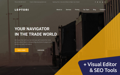 Template Moto CMS 3 Responsive #59467 "Leptori"