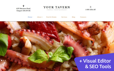 Your Tavern-家庭餐厅Moto CMS 3模板