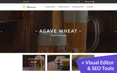 "Berrinvo - Homebrew Supply Store" Responsive MotoCMS Ecommercie Template №59528