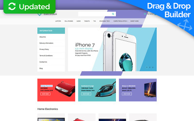 Duyarlı Elektronik Mağazası MotoCMS E-ticaret Şablonu
