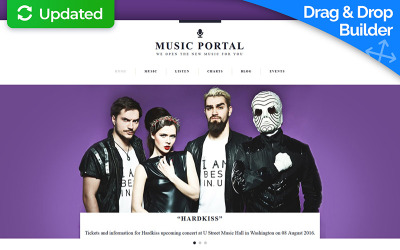 Music Portal Responsive Moto CMS 3 Template