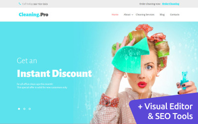 Responsivt Cleaning & Maid Service Moto CMS 3-mall #59507