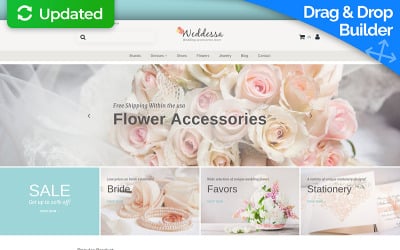 Weddessa - адаптивный шаблон электронной коммерции MotoCMS для свадебного магазина