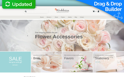 Weddessa - Responsiv MotoCMS-mall för bröllopsbutik