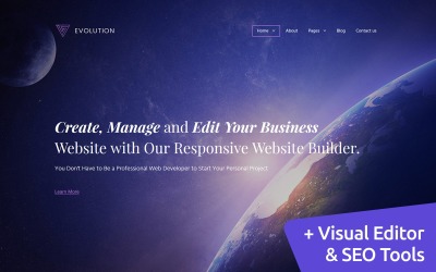 Template Moto CMS 3 Responsive #59995 "Evolution"