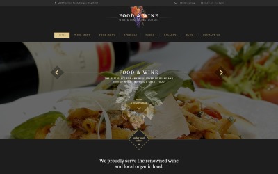 Modello di sito Web di cibo vino