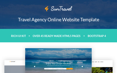 Responsive Sun Travel - Travel Agency Online Website Template Web Sitesi #60075