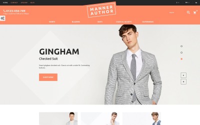 Reszponzív MannerAuthor - Men Clothes PrestaShop sablon 60019