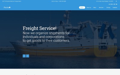 Porto - motyw WordPress dotyczący żeglugi, transportu i logistyki