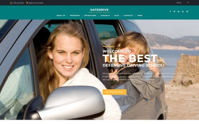 "SafeDrive - Driving School Responsive" - адаптивний WordPress шаблон №60127