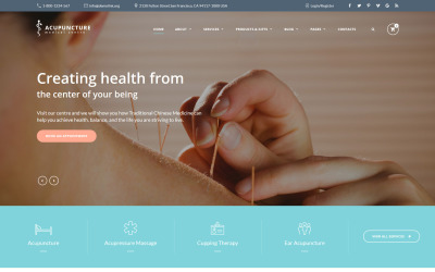 Agopuntura - Modello di sito web del centro di medicina alternativa