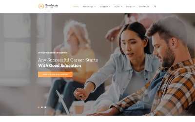 Bradstone College - Högskolor och universitet Flersidig ren HTML-webbplatsmall