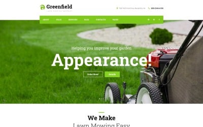 GreenField - responsywny motyw WordPress firmy zajmującej się koszeniem trawników