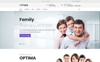 Modello WordPress Responsive #61121 "Optima - Family Therapy"