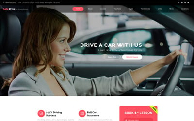 Safe Drive - Traffic School &amp;amp; Driving Lessons Web Template