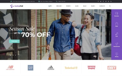 Audrey Mall - Winkelcentrum, website-sjabloon voor entertainmentwinkel