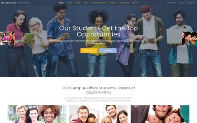 "Campus Life - National University Multipage" - адаптивний Шаблон сайту №61281