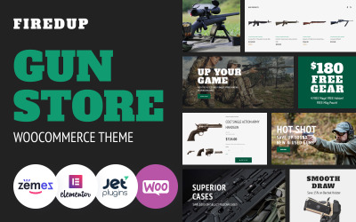 Fired Up - Silah Mağazası WooCommerce Teması