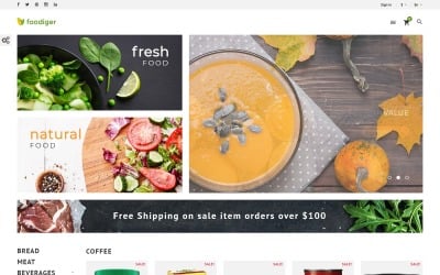 Foodiger - Tema de PrestaShop para tienda de comestibles