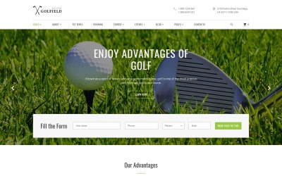 Golfklub érzékeny webhelysablon