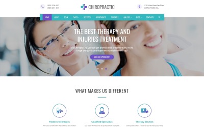 Хіропрактика - шаблон веб-сайту про альтернативну медицину