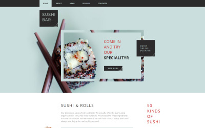 Premium Sushi Bar Moto CMS HTML Template Moto CMS HTML-mall #61297