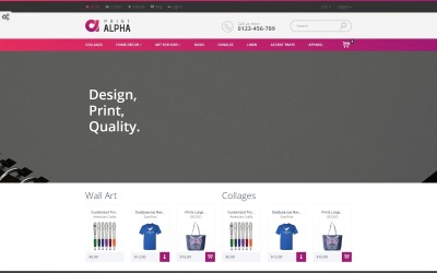 "PrintAlpha - Design & Decor" - адаптивний PrestaShop шаблон №61216