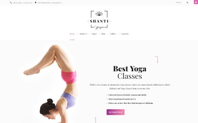 "Shanti - Yoga Classes Responsive" Responsive Joomla Template №61259