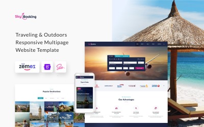 SkyBooking – HTML5-шаблон веб-сайту про бронювання авіаквитків