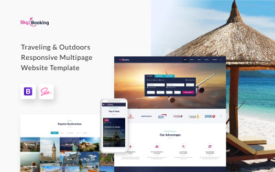 SkyBooking - Modèle de site Web de réservation de vols HTML5