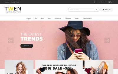 Tema PrestaShop Responsive #61230 "Twen - Fashion Store Responsive"