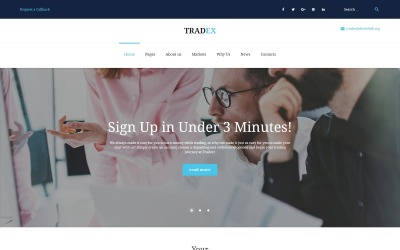 "Tradex - Forex Trading" Responsive WordPress thema №61298
