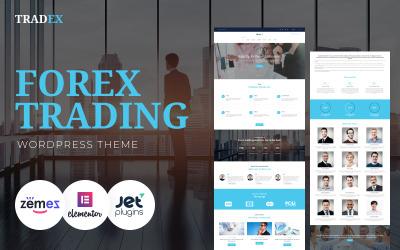 Tradex - motyw WordPress dotyczący handlu na rynku Forex