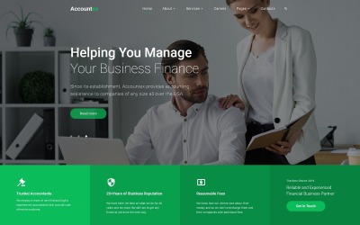 Accountex - Redovisning Ren flersidig HTML-webbplatsmall