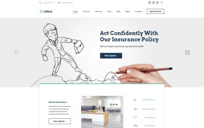 AllRisk - Mehrseitige Website-Vorlage für Versicherungsunternehmen