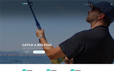 "BigFish - Fishing Website Template" Responsive Website template №61390
