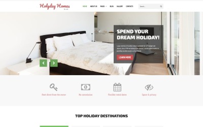 Casas de férias - modelo de Joomla limpo de várias páginas de imóveis