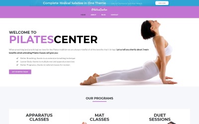 Centrum Pilatesu - motyw WordPress dotyczący sportu, fitnessu i jogi