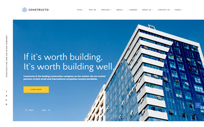 Constructo - Arkitektur &amp;amp; byggföretag Responsive webbplats mall