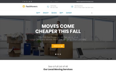 Fast Moving - motyw WordPress dla usług transportowych i przeprowadzkowych