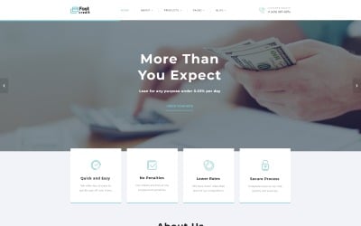 FastCredit - Modelo de site de várias páginas de soluções de hipoteca