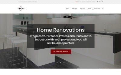 Glide - Huis-, badkamer- en keukenrenovatiebedrijf WordPress-thema