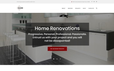 Glide - WordPress-tema för hem-, bad- och köksrenoveringsföretag