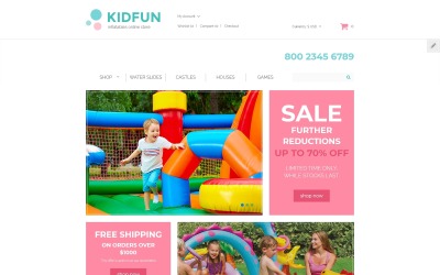 KidFun - Çocuk Oyuncak ve Oyun Mağazası OpenCart Şablonu