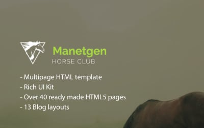 Manetgen - адаптивний багатосторінковий шаблон веб-сайту для верхової їзди