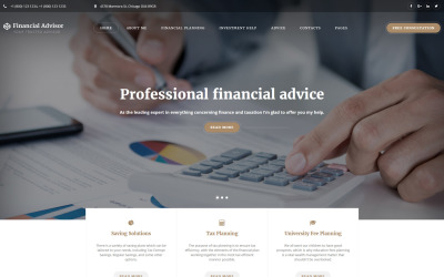 Modelo de site de várias páginas para consultor financeiro