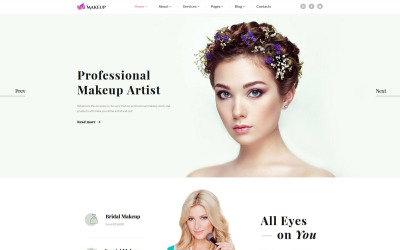 Responsieve websitesjabloon voor make-upartiest en cosmetica